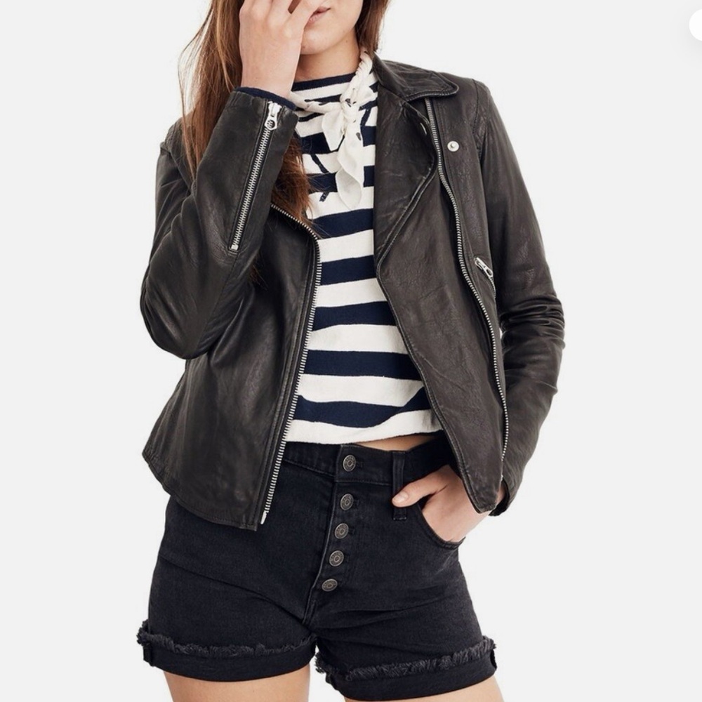 Madewell washed 100% leather jacket NWT